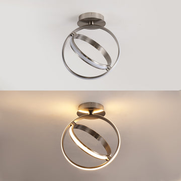 Nicole Modern Minimalist Aluminum Ring Integrated LED Semi Flush Mount - JONATHAN Y